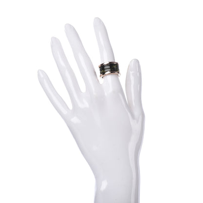 Bulgari 18K Rose Gold Green Marble B.Zero1 Ring 50 5.25 2 of 7