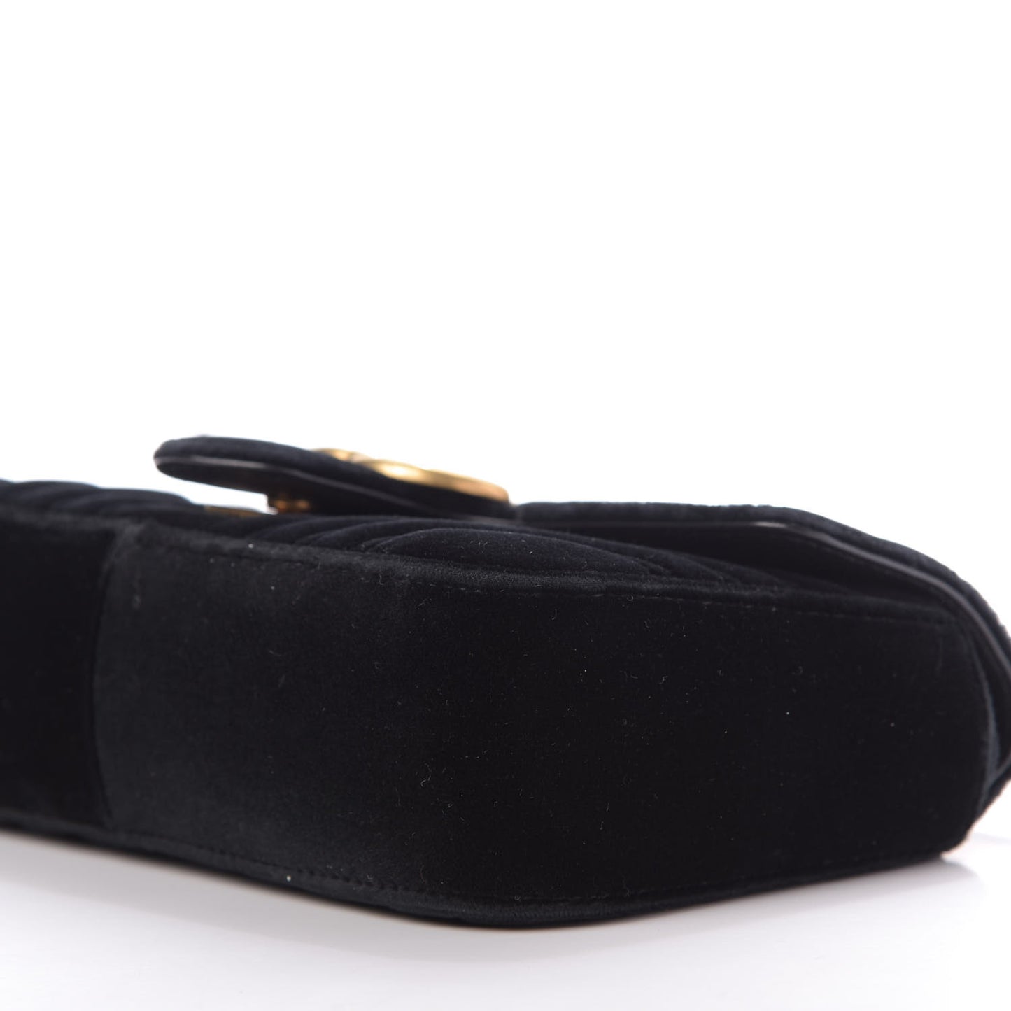 Velvet Matelasse Mini GG Marmont Shoulder Bag Black