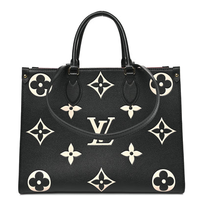 Louis Vuitton Empreinte Monogram Giant Onthego MM Black Beige 1 of 9