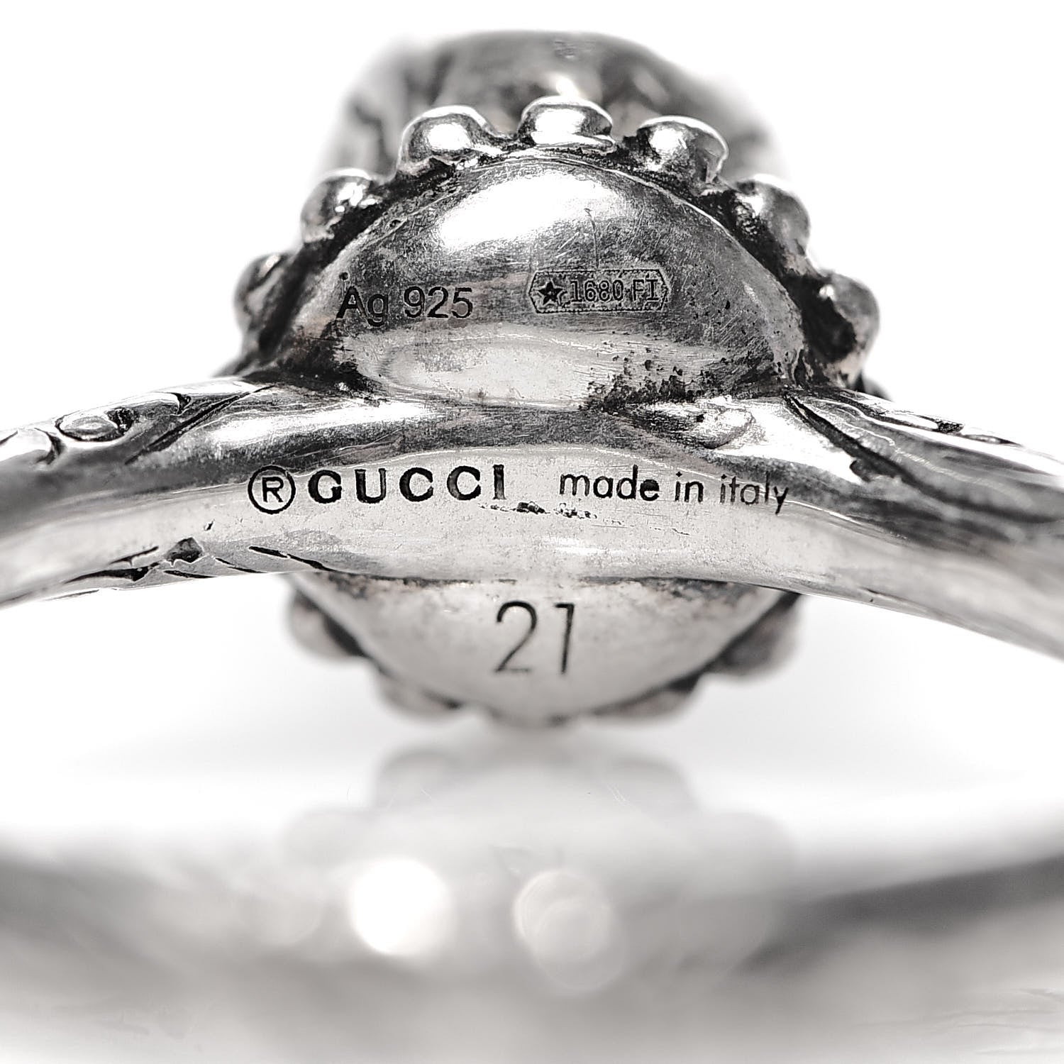 Gucci Sterling Silver Anger Forest Eagle Head Ring 61 9.5 5 of 5