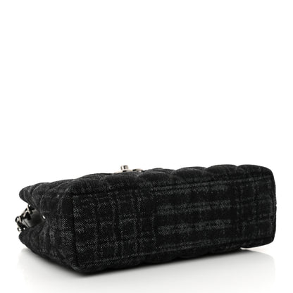Chanel Printed Denim Quilted Nano Kelly Shopper Black Grey 4 of 11