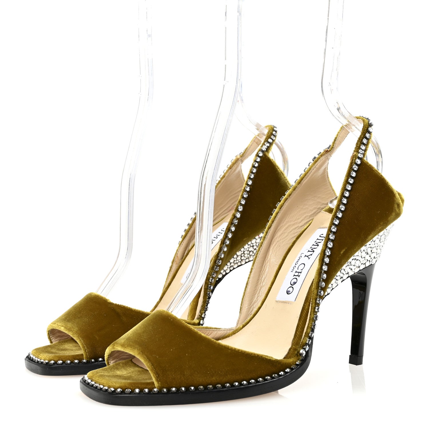 Jimmy Choo Velvet Crystal Bel 100 Pumps 37 Citrus 4 of 8