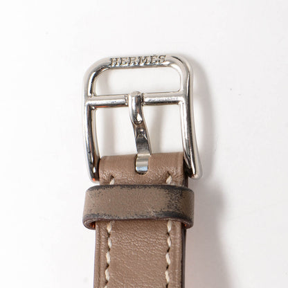 Hermes Stainless Steel Swift 23mm Cape Cod Double Tour Quartz Watch Etoupe 5 of 11