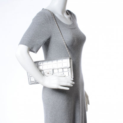 Chanel Lambskin East West Chocolate Bar Flap Silver 2 of 8