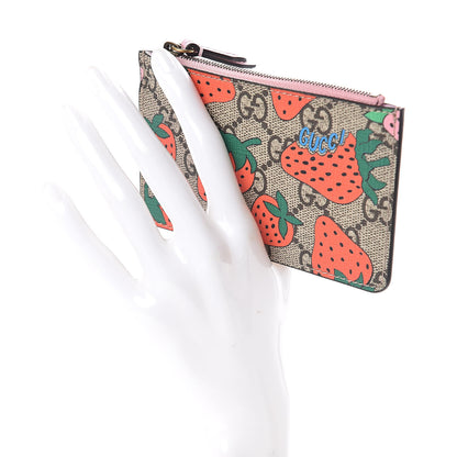 Gucci GG Supreme Monogram Strawberry Key Case 2 of 7
