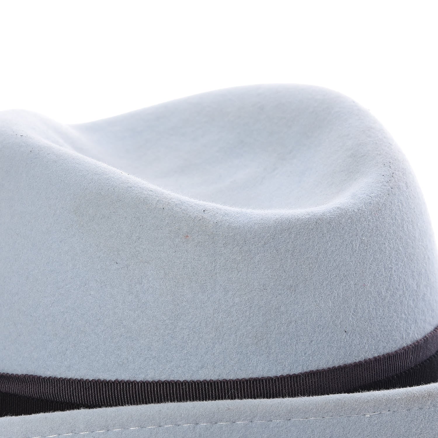 Chanel Rabbit Fur Felt CC Fedora Hat M Light Blue 10 of 11