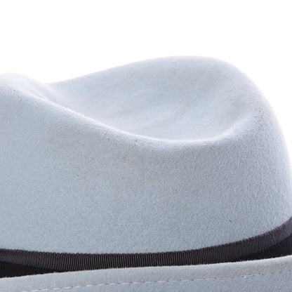 Chanel Rabbit Fur Felt CC Fedora Hat M Light Blue 10 of 11