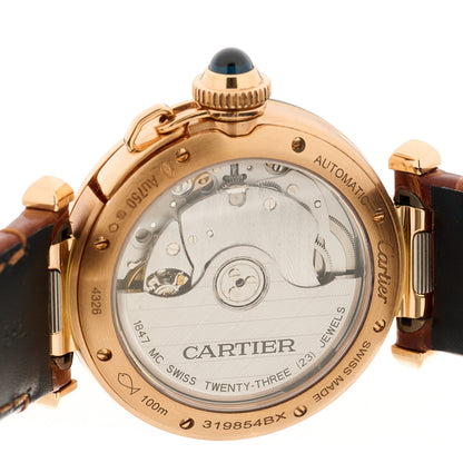 Cartier 18K Pink Gold Alligator 35mm Pasha C Automatic Watch Brown 4 of 5