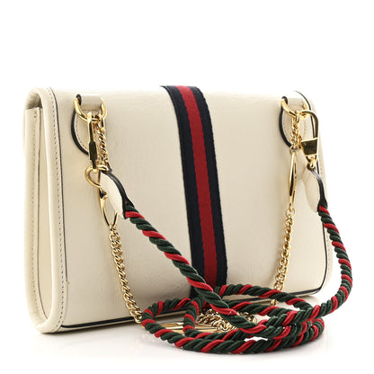 Gucci Textured Calfskin Web Small Rajah Slim Flap Shoulder Bag Mystic White 2 of 12