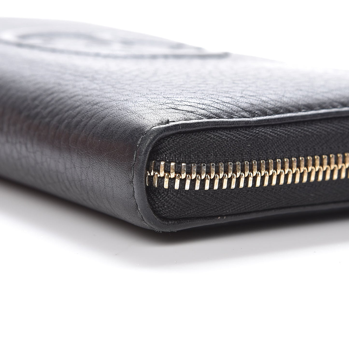Calfskin Soho Zip Around Wallet Black