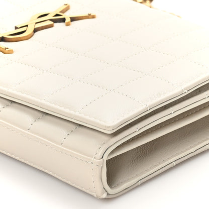 Saint Laurent Lambskin Carre Quilted Cassandre Chain Wallet Blanc Vintage 11 of 11
