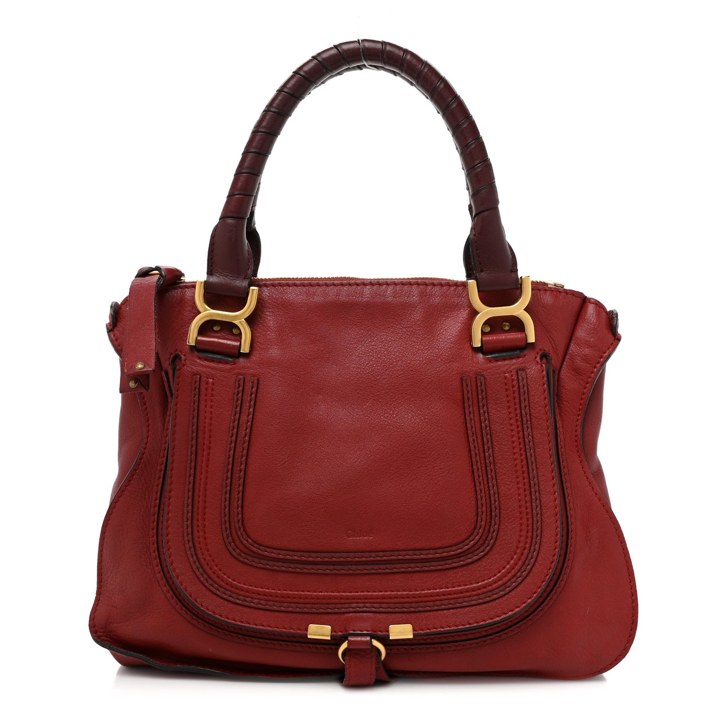 Calfskin Medium Marcie Satchel Garnet