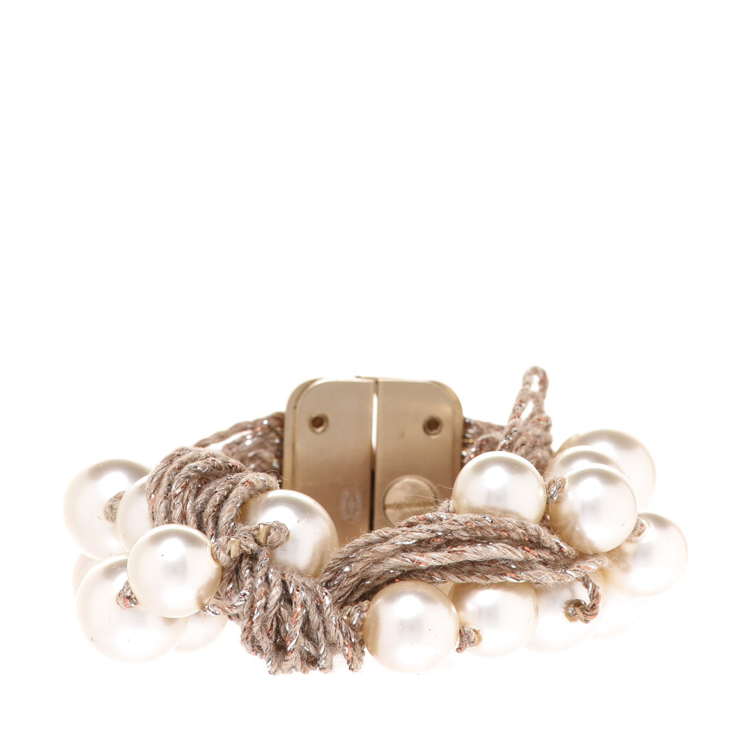 Chanel Pearl Multi Strand Bracelet Gold 1 of 5