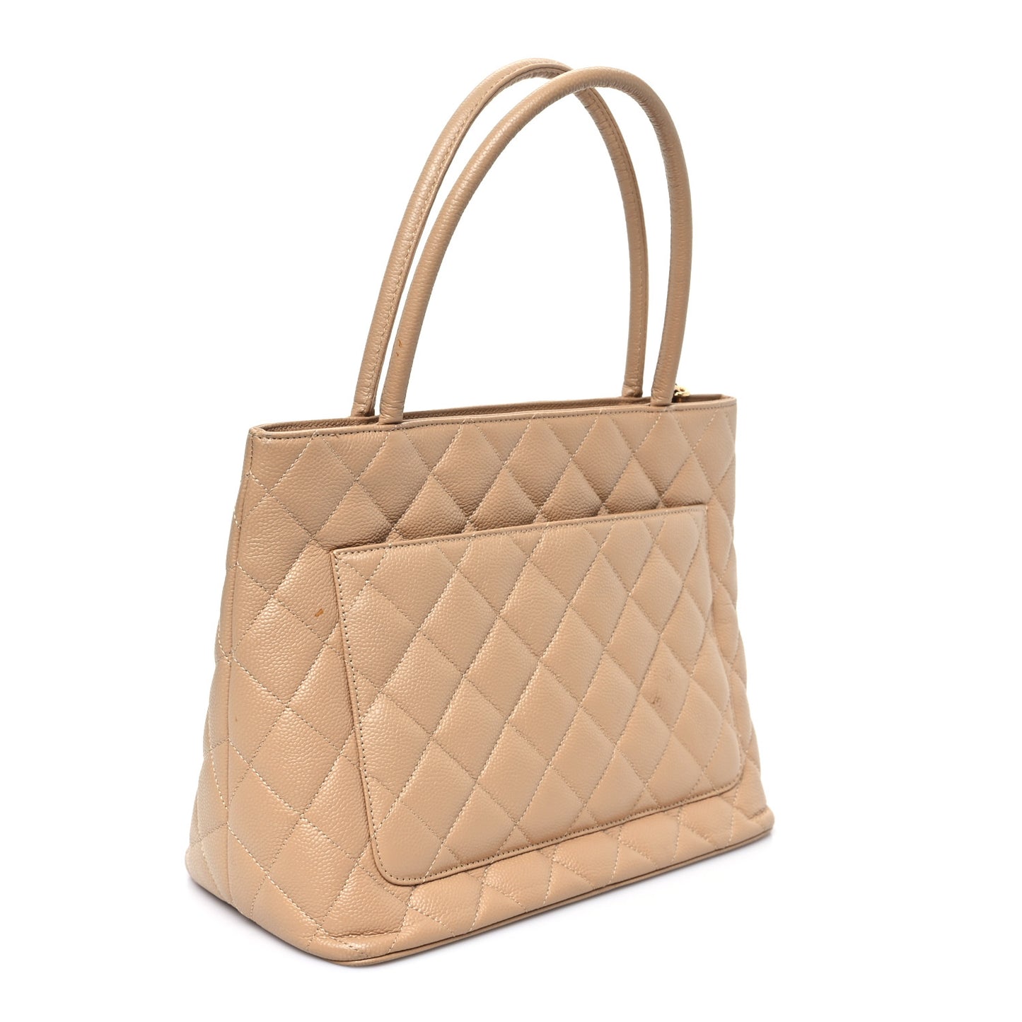 Caviar Quilted Medallion Tote Beige