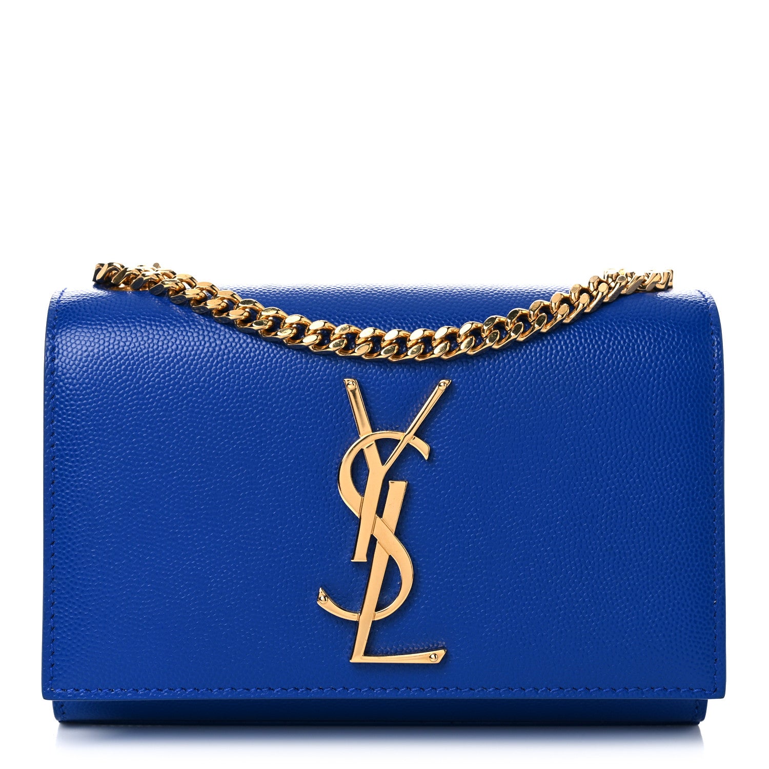 Saint Laurent Grain De Poudre Small Classic Monogram Kate Satchel Electric Blue 1 of 13