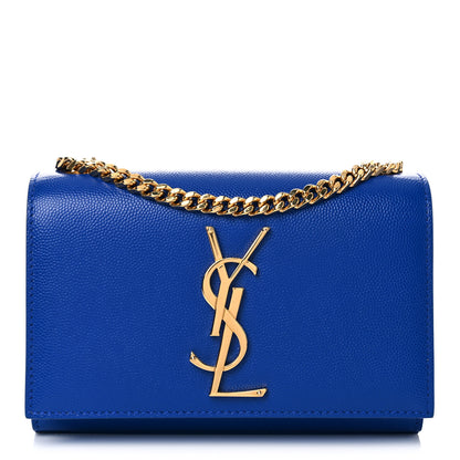 Saint Laurent Grain De Poudre Small Classic Monogram Kate Satchel Electric Blue 1 of 13