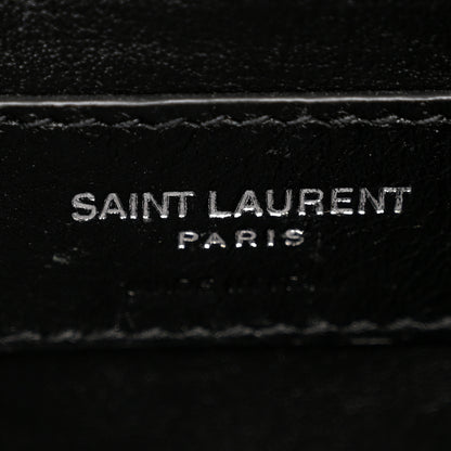 Saint Laurent Grain De Poudre Textured Mixed Matelasse Triquilt Medium Monogram Satchel Black 7 of 10
