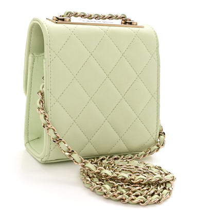 Chanel Lambskin Quilted Mini Trendy CC Chain Wallet Sea Green 3 of 11