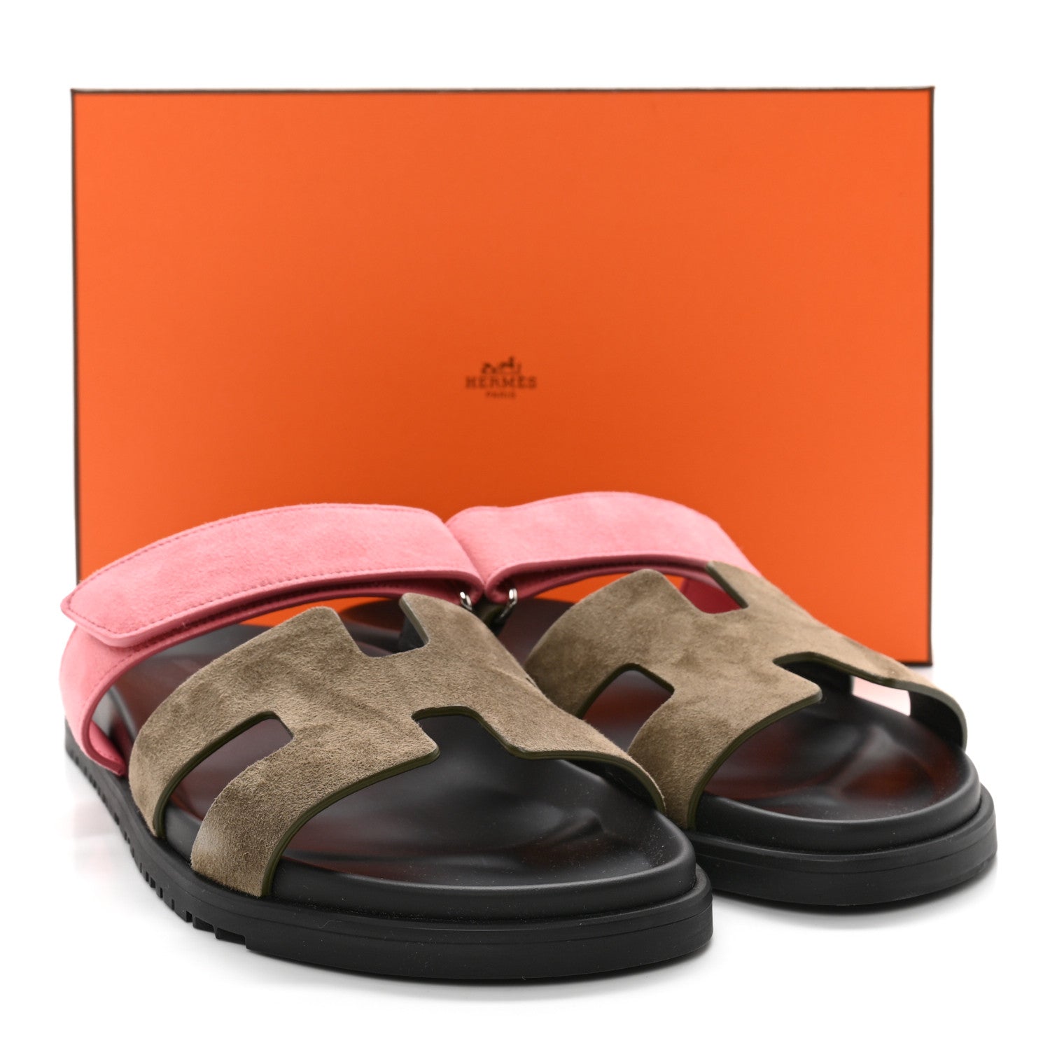 Hermes Suede Goatskin Womens Chypre Sandals 41 Toundra Rose Du Desert 8 of 8