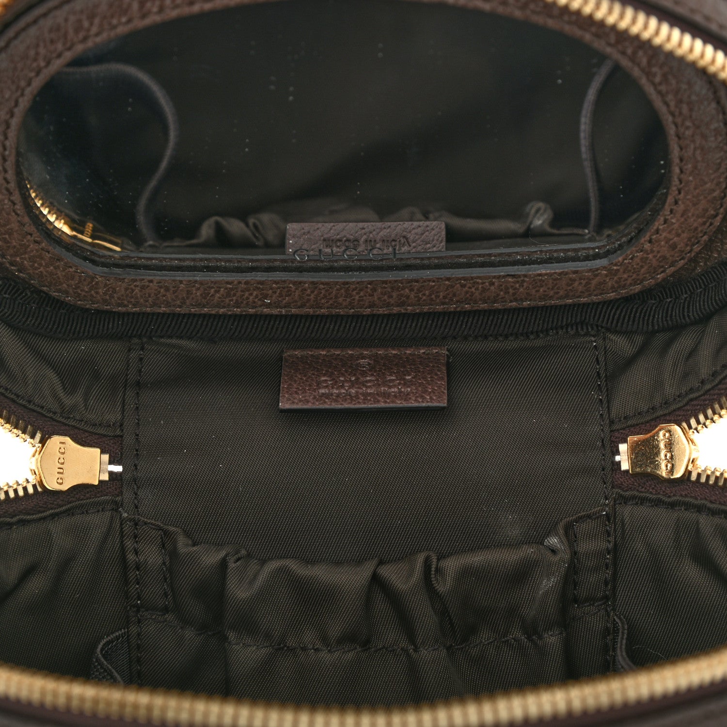 Gucci GG Supreme Monogram Textured Calfskin Web Ophidia Vanity Cosmetic Case Beige Ebony New Acero 6 of 8