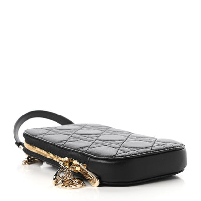 Christian Dior Lambskin Cannage Lady Dior Phone Holder Black 4 of 10