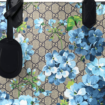 Gucci GG Supreme Monogram Blooms Medium Reversible Tote Beige Blue Navy 10 of 17