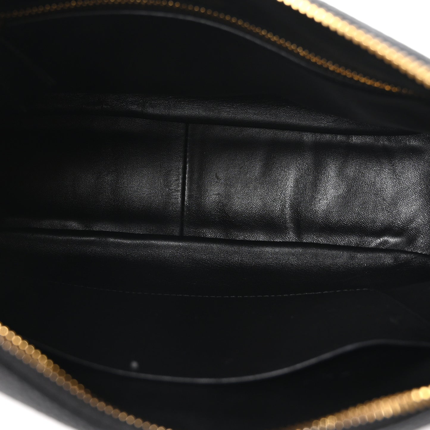 Vitello Daino Soft Zippered Hobo Shoulder Bag Black