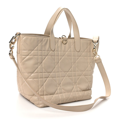 Christian Dior Calfskin Macrocannage Medium Toujours Vertical Tote Powder Beige 2 of 11