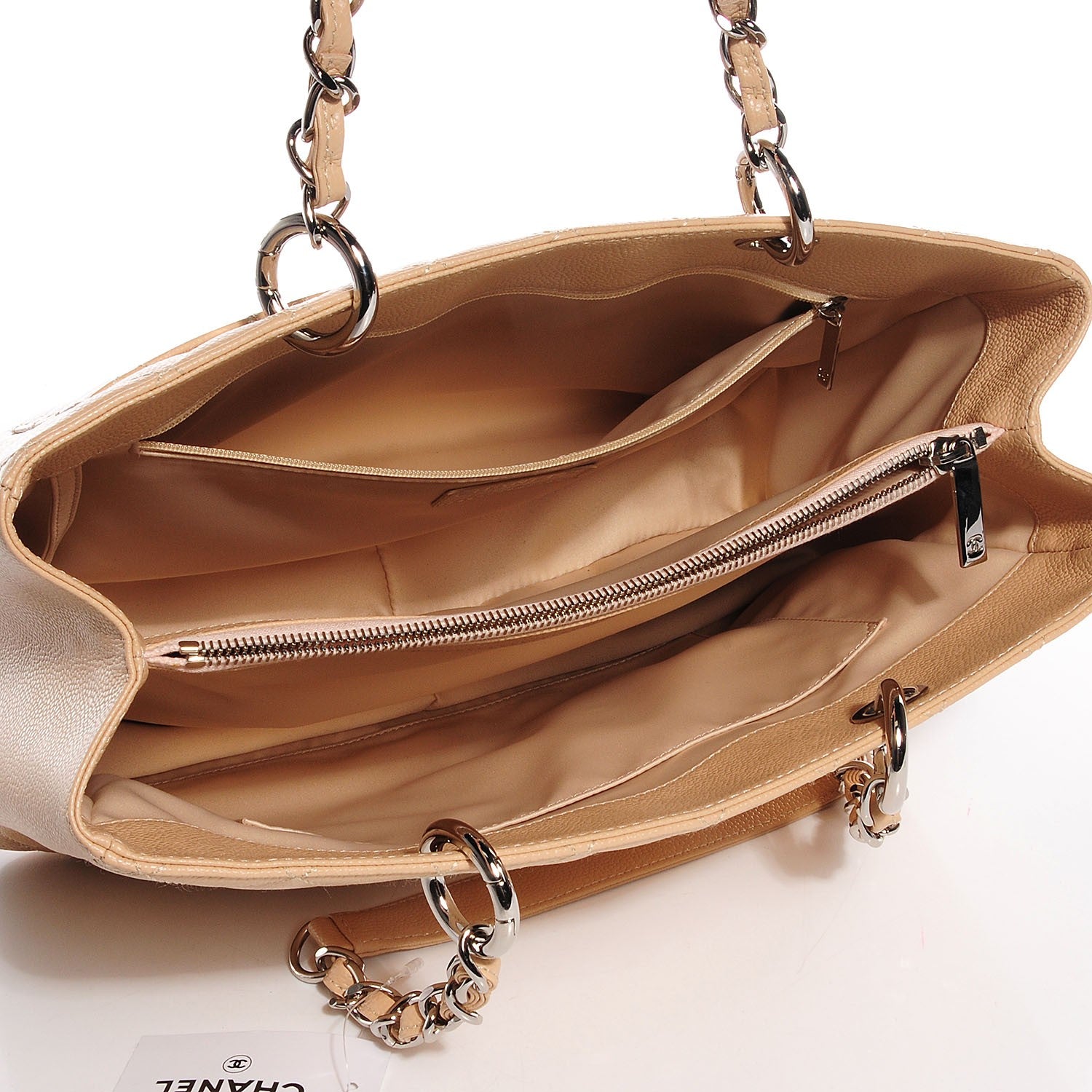 Chanel Caviar Quilted Grand Shopping Tote GST Beige Clair 5 of 7