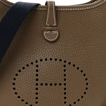 Hermes Taurillon Clemence Amazone Evelyne TPM Etoupe Bleu Indigo 8 of 10