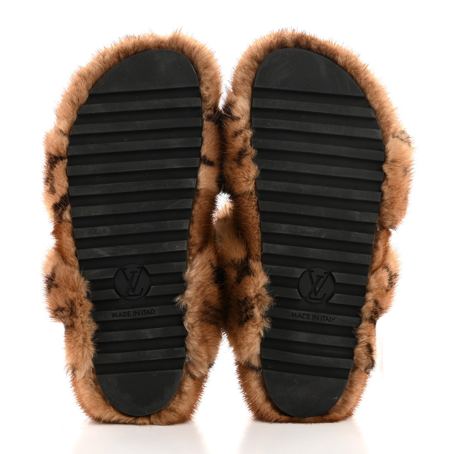 Mink Fur Bom Dia Slippers 36.5 Cognac