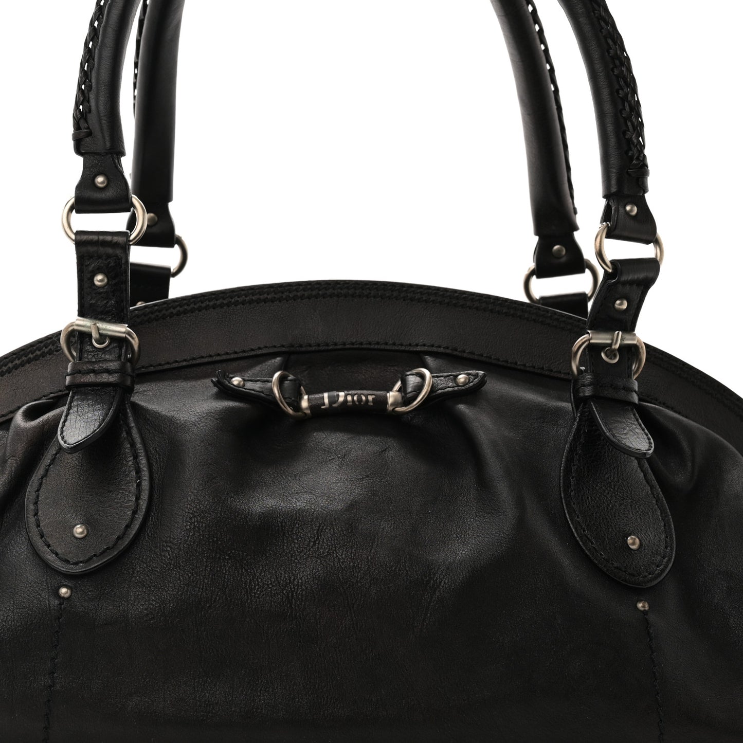 Calfskin My Dior Frame Pocket Satchel Black