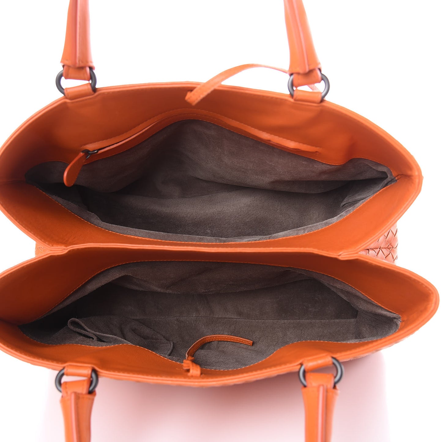 Nappa Intrecciato Milano Tote Orange