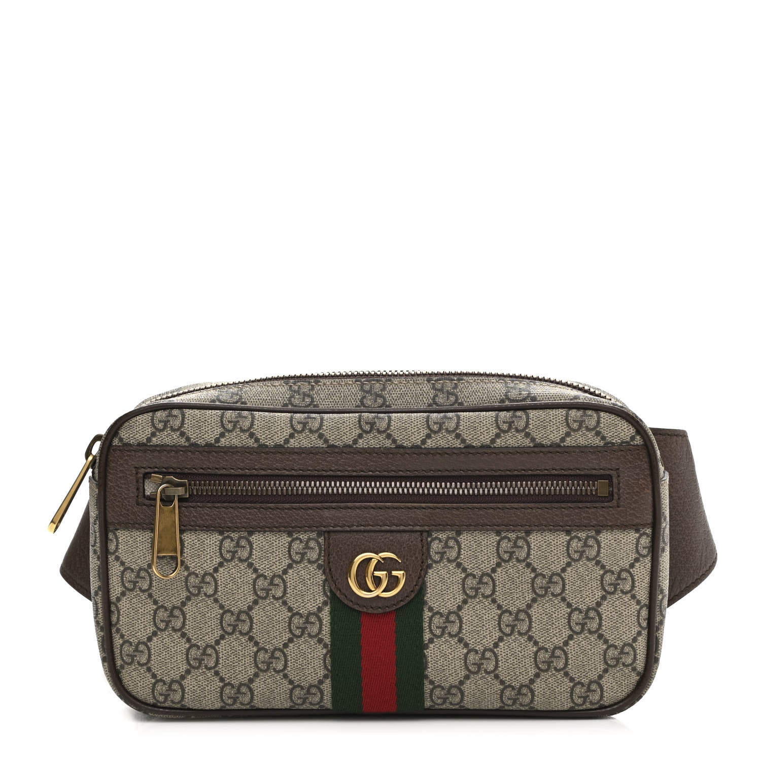 Gucci Soft GG Supreme Monogram Medium Ophidia Belt Bag Dark Brown 1 of 11