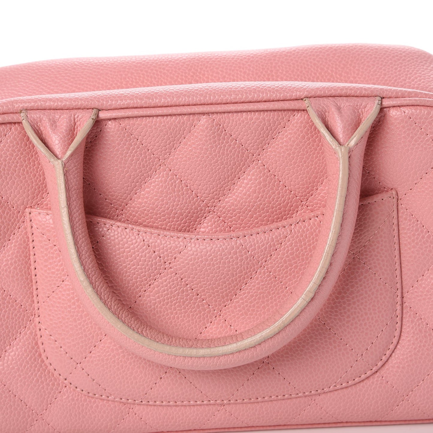 Caviar Quilted Small Bowler Pink