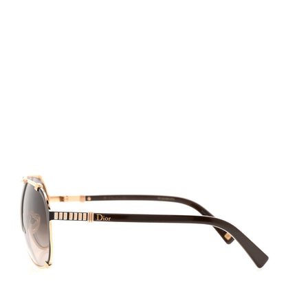 Christian Dior Metal Chicago 2 Aviator Sunglasses Black Gold 3 of 6