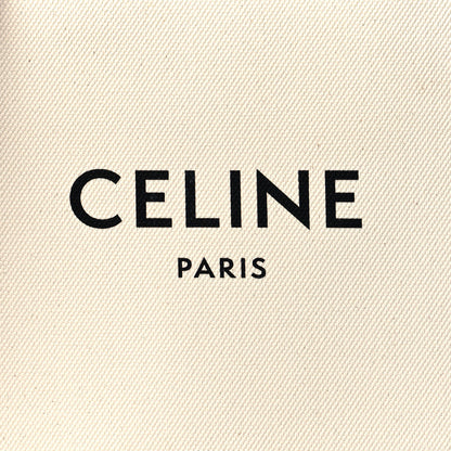 Celine Canvas Calfskin Logo Print Small Vertical Cabas Natural Tan 8 of 11