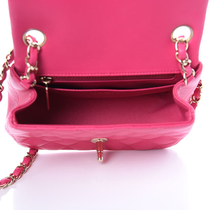 Chanel Lambskin Quilted Mini Square Flap Fuchsia 5 of 9