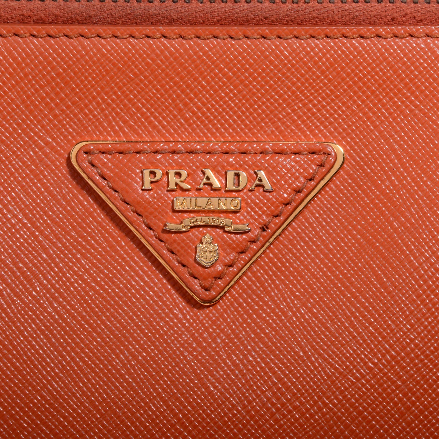 Prada Saffiano Lux Medium Double Zip Tote Papaya 11 of 11