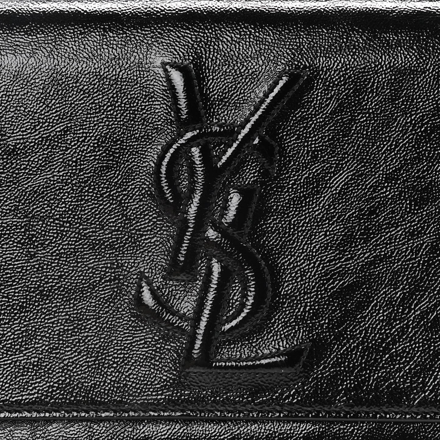Textured Patent Monogram Large Belle De Jour Clutch Black