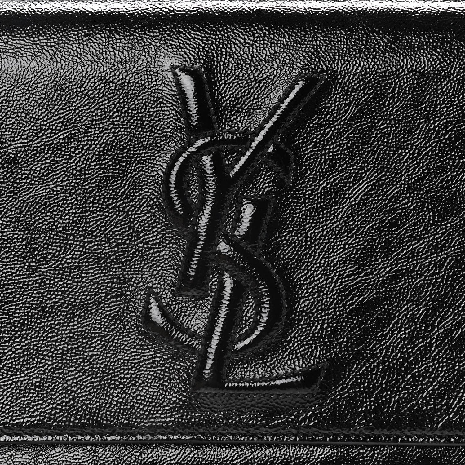 Saint Laurent Textured Patent Monogram Large Belle De Jour Clutch Black 13 of 13