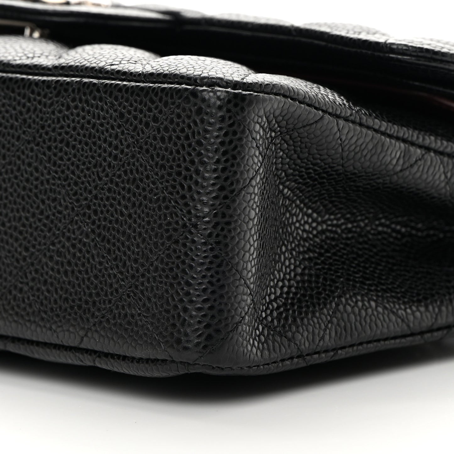 Caviar Quilted Small Double Flap Black