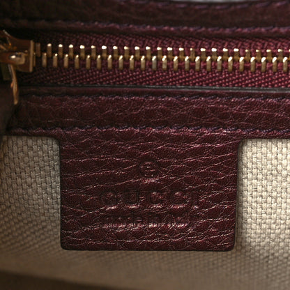 Gucci Metallic Cellarius Calfskin Small Soho Shoulder Bag Classic Burgundy 6 of 9
