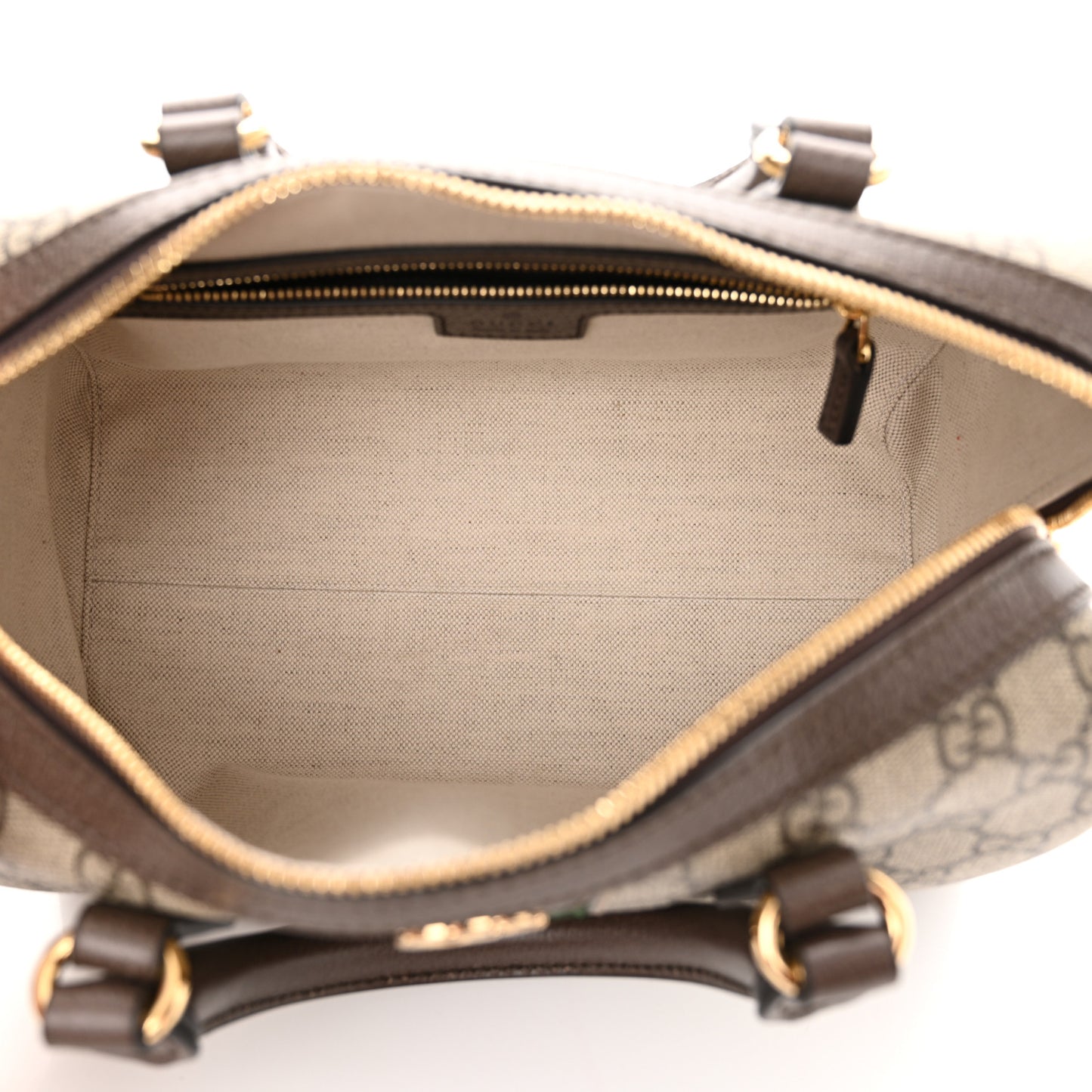 GG Supreme Monogram Web Small Ophidia Top Handle Bag Beige Ebony