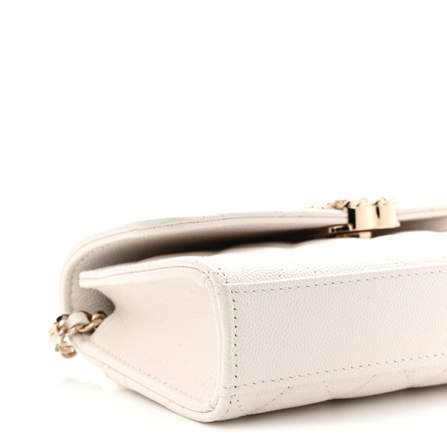 Chanel Caviar Quilted Chain Match Top Handle Phone Holder With Chain White 9 of 11