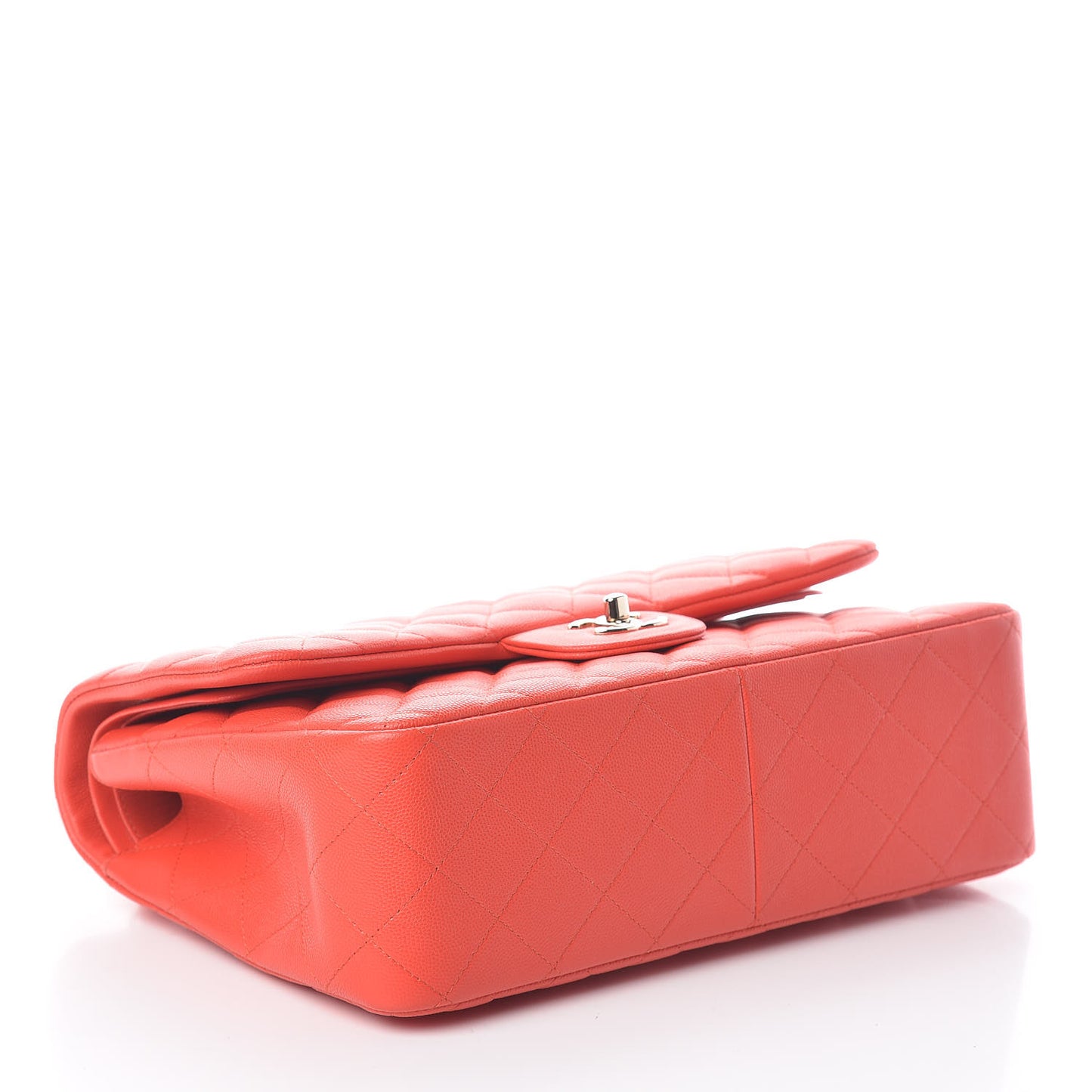 Caviar Quilted Jumbo Double Flap Red