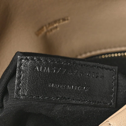 Saint Laurent Lambskin Quilted Small Loulou Puffer Monogram Chain Satchel Dark Beige 7 of 10