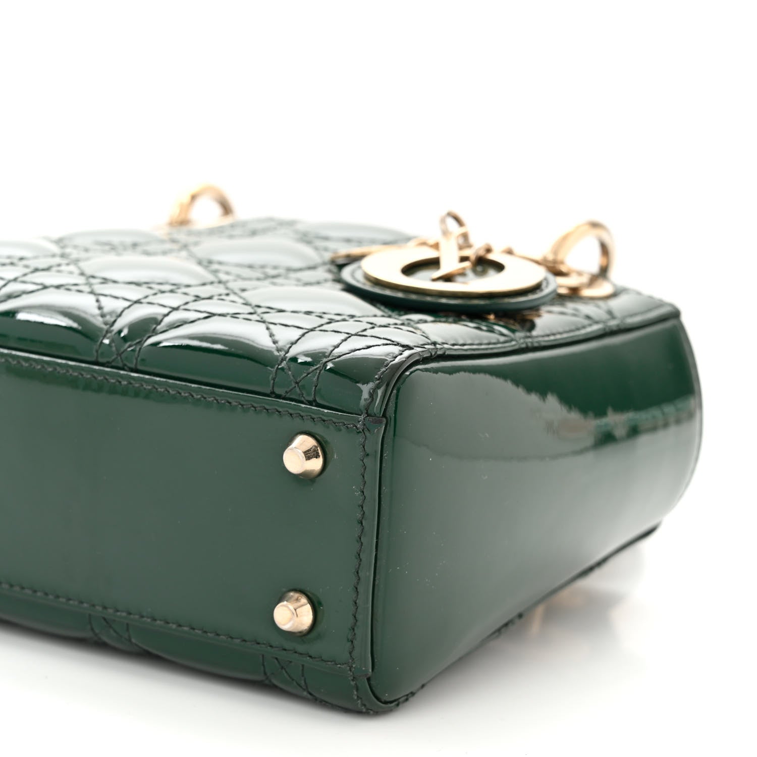 Christian Dior Patent Cannage Mini Lady Dior Pine Green 10 of 10