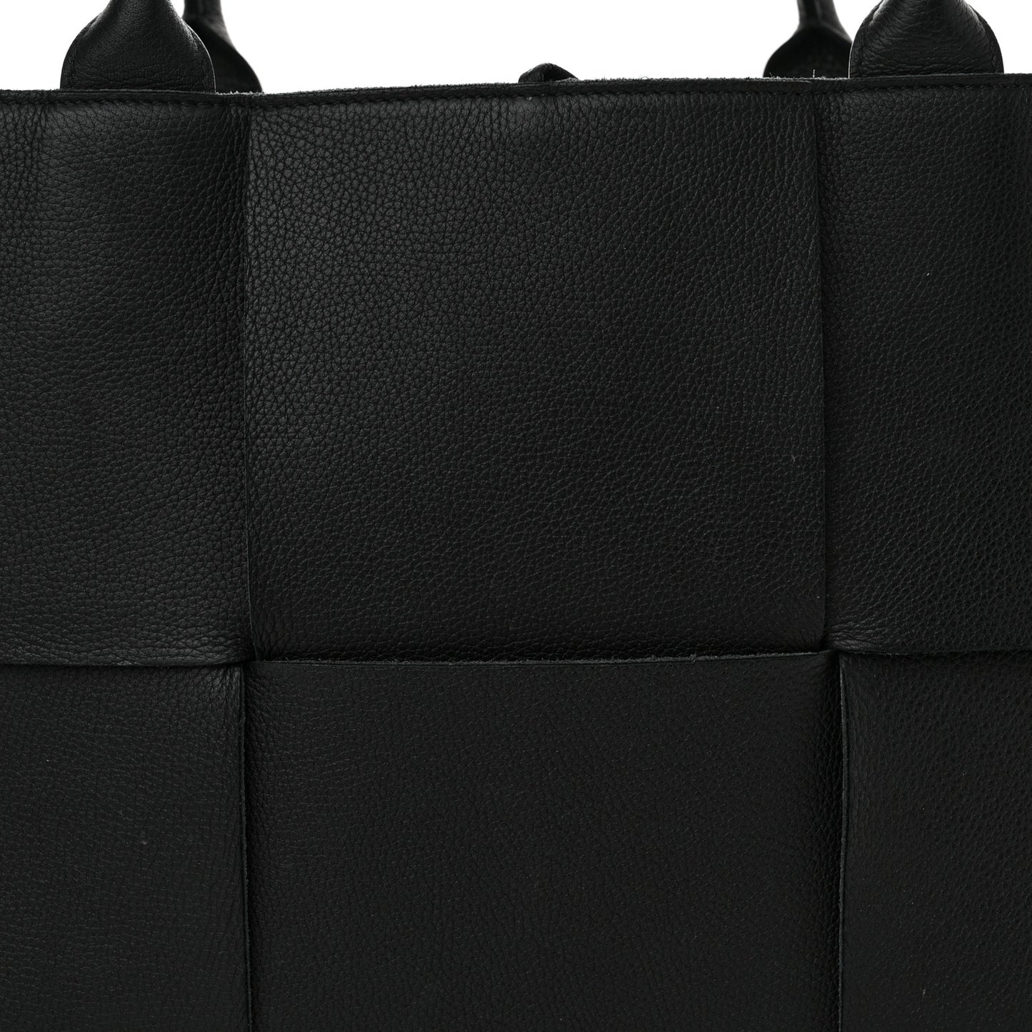 Grained Calfskin Maxi Intrecciato Arco Tote Black