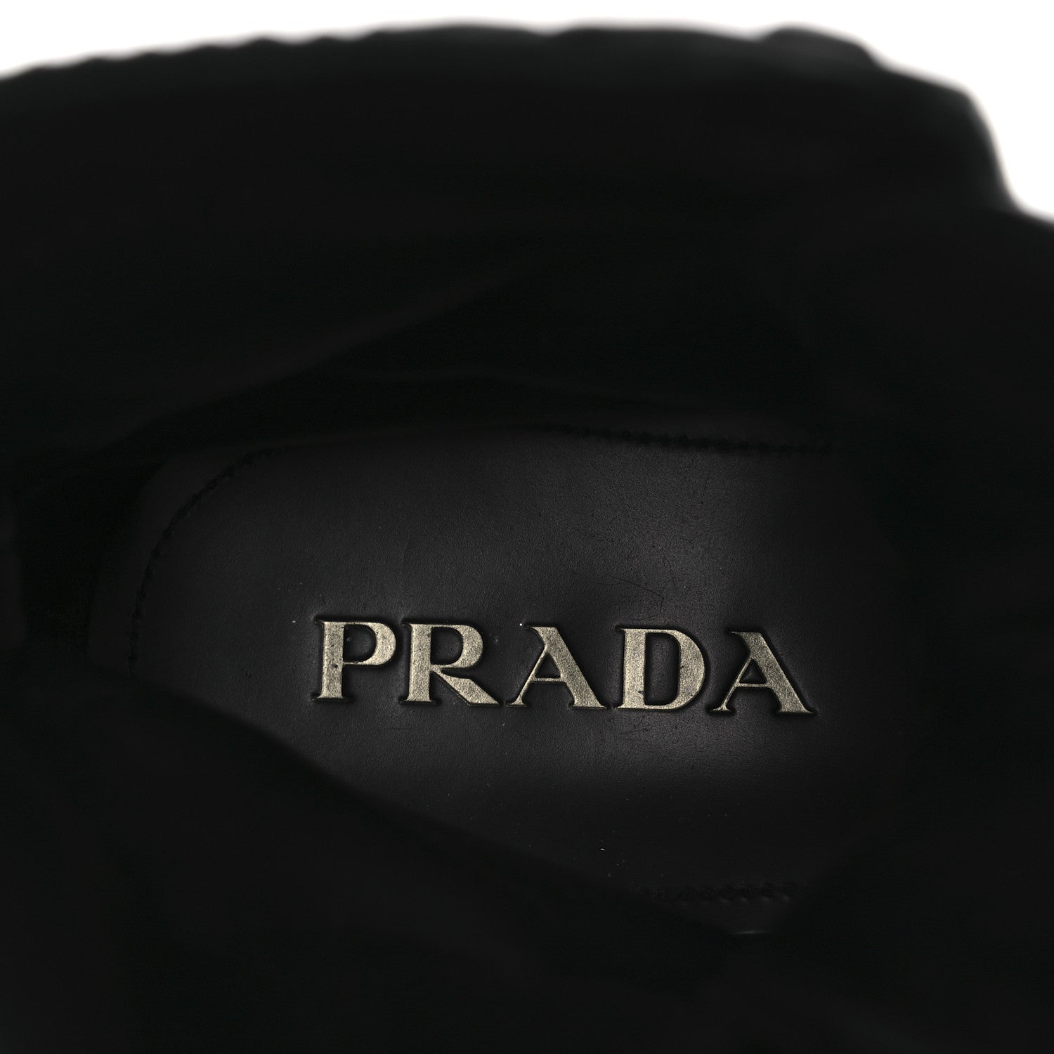 Prada Spazzolato Rois Nylon Metal Triangle Logo Mens Monolith Pouch Pocket 55mm Boots 7.5 Black 9 of 13